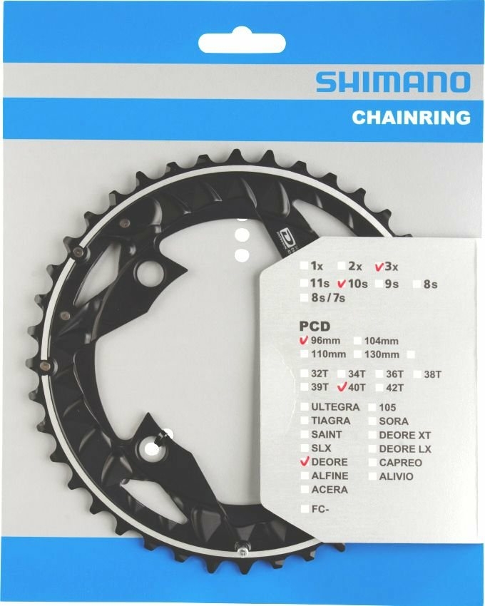 Fahrradteile/Kette: Shimano  Kettenblatt  Ritzel 310-fach40Z 4A schw. M612 Deore 