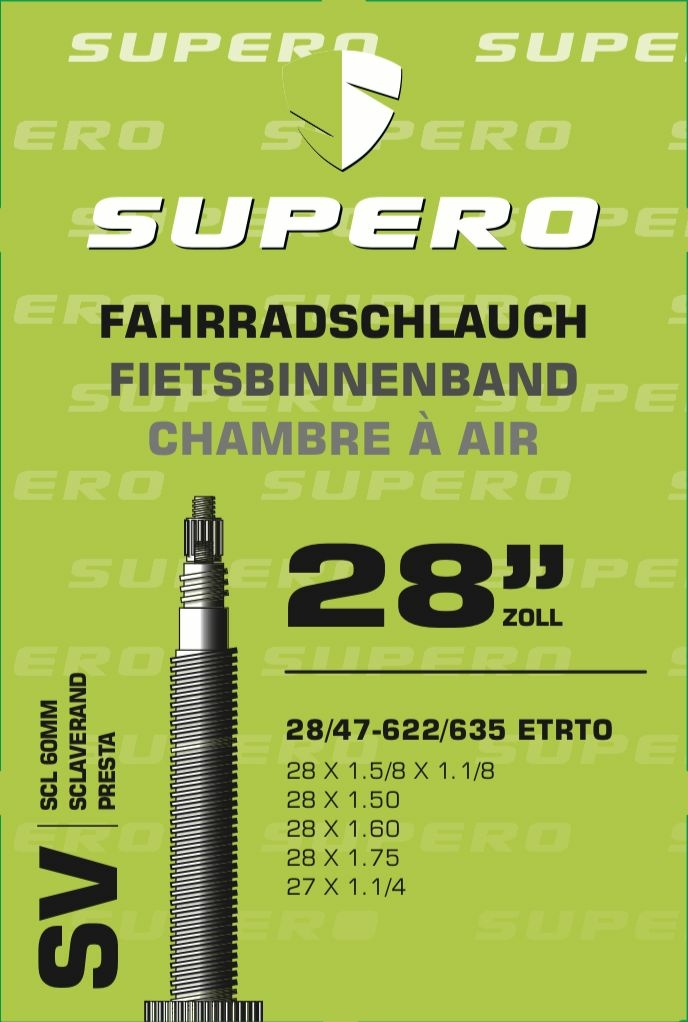 schläuche/Bereifung: Supero  Fahrradschlauch 28" Scl.60 2847-622635 