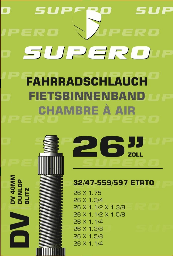 schläuche/Bereifung: Supero  Fahrradschlauch 26" Blitz40 3247-559597 