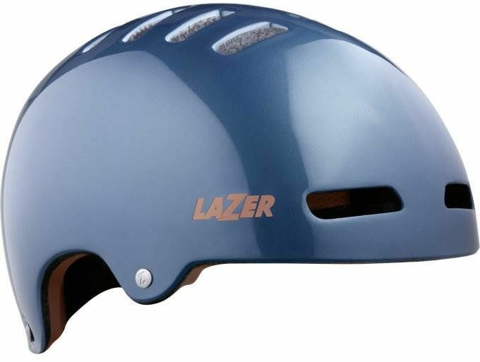 Bekleidung/Helme: Lazer  Fahrradhelm Armor + LED 58-61 cm Blue Oil