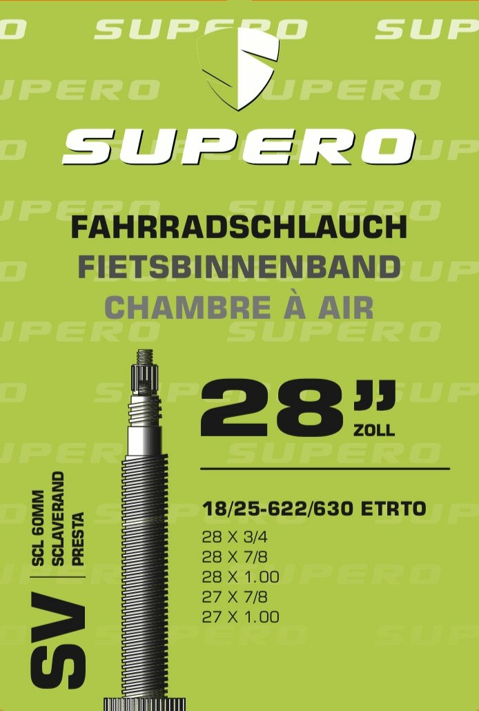 schläuche/Bereifung: Supero  Fahrradschlauch 28" Scl.60 1825-622-630 