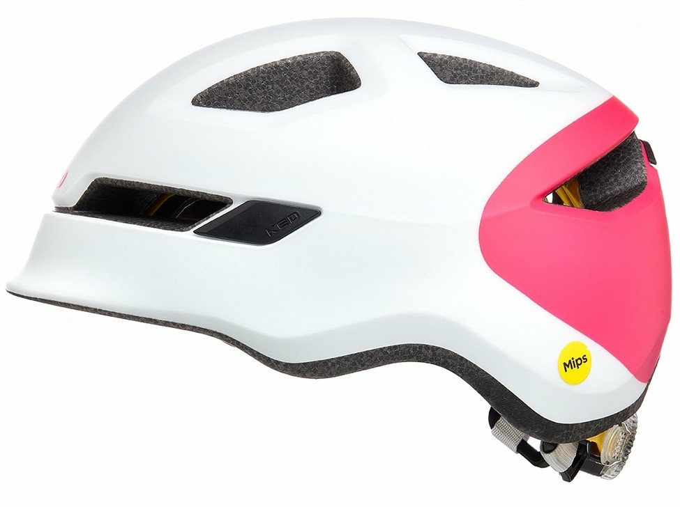 Bekleidung/Helme: KED  Fahrradhelm POP 52-56 cm white magenta
