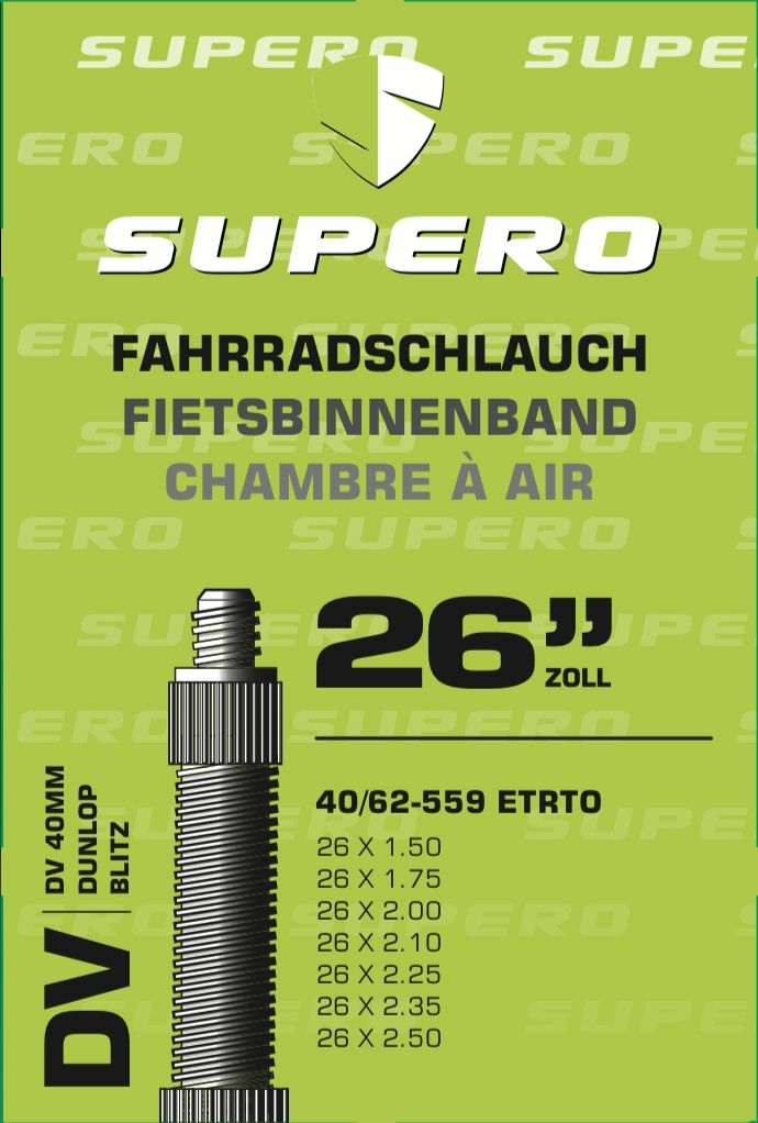 Supero Fahrradschlauch 26" Blitz40 40/62-559
