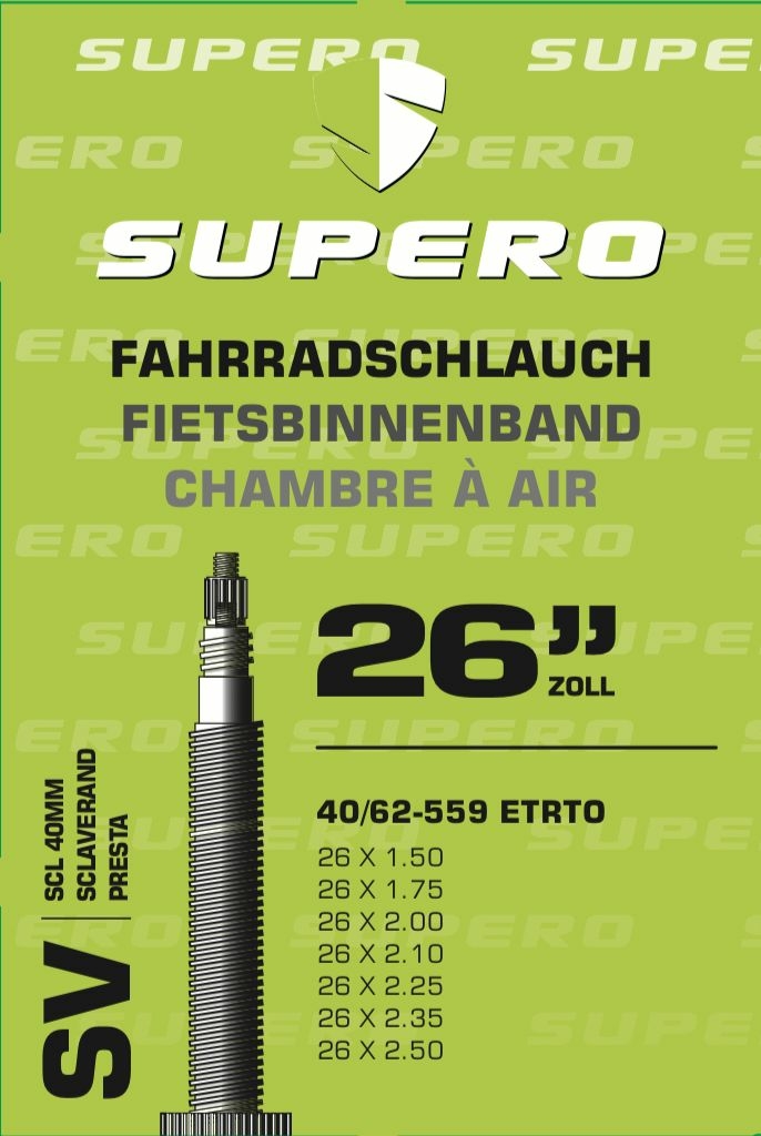 schläuche/Bereifung: Supero  Fahrradschlauch 26" Scl.40 4062-559 